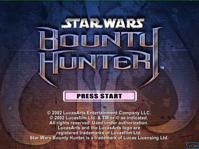 Title screen of the game Star Wars - Bounty Hunter on Nintendo GameCube