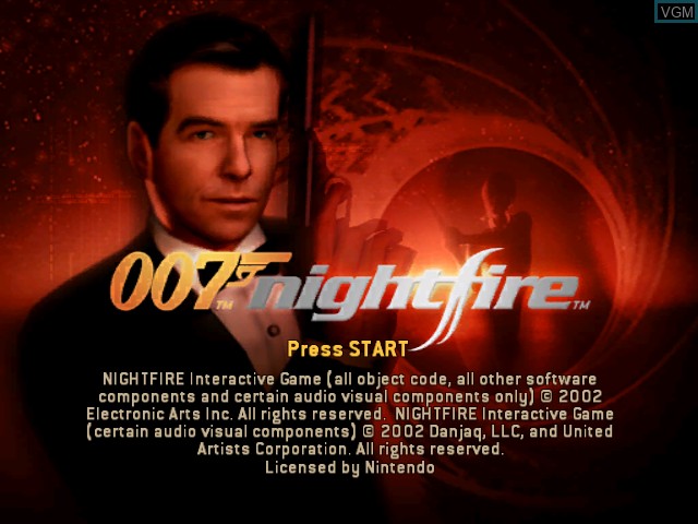 Title screen of the game 007 - NightFire on Nintendo GameCube