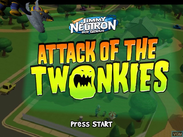 Title screen of the game Adventures of Jimmy Neutron Boy Genius - Attack of the Twonkies on Nintendo GameCube
