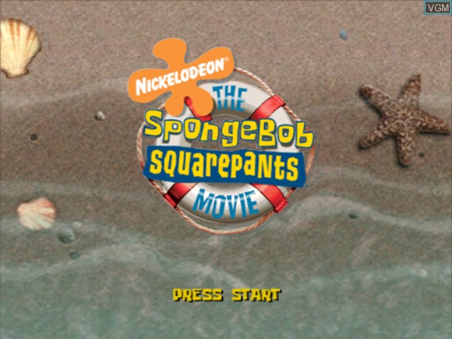 Title screen of the game SpongeBob SquarePants - The Movie on Nintendo GameCube