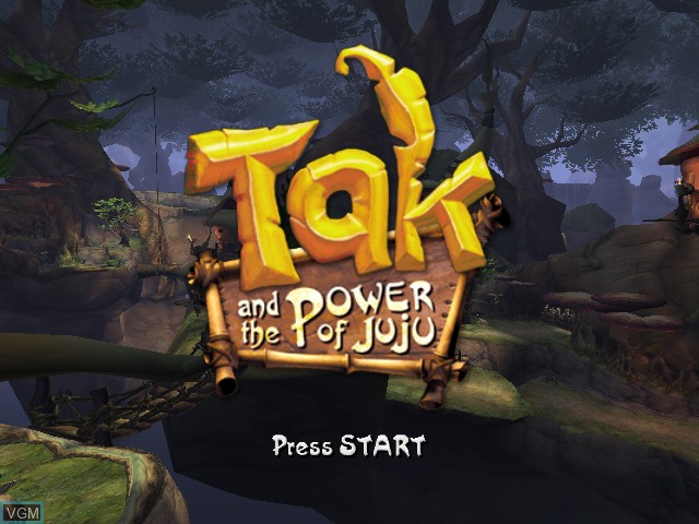Title screen of the game Tak and the Power of Juju on Nintendo GameCube