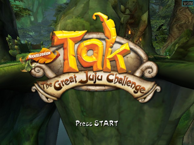 Title screen of the game Tak - The Great Juju Challenge on Nintendo GameCube