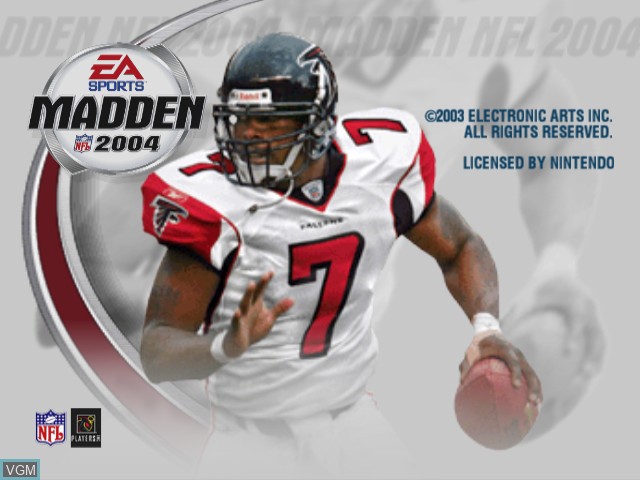Title screen of the game Madden NFL 2004 on Nintendo GameCube