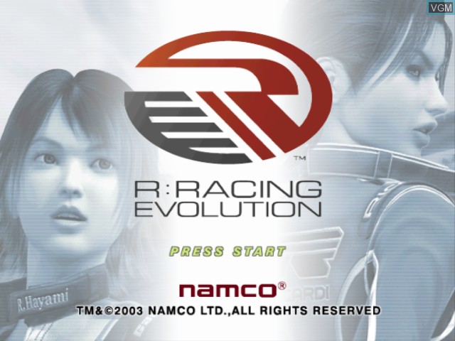 Title screen of the game R - Racing Evolution on Nintendo GameCube