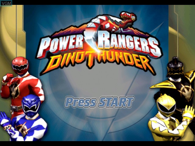Title screen of the game Power Rangers - Dino Thunder on Nintendo GameCube