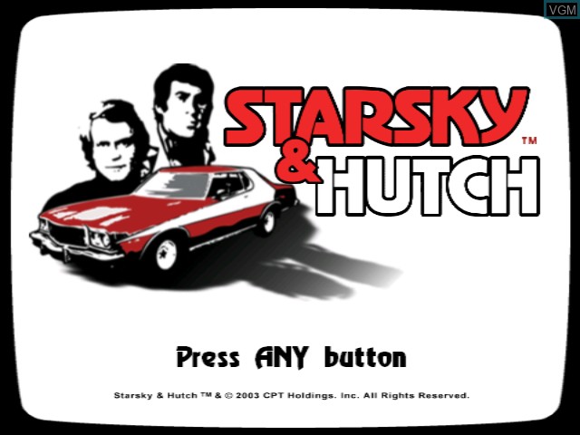 Title screen of the game Starsky & Hutch on Nintendo GameCube