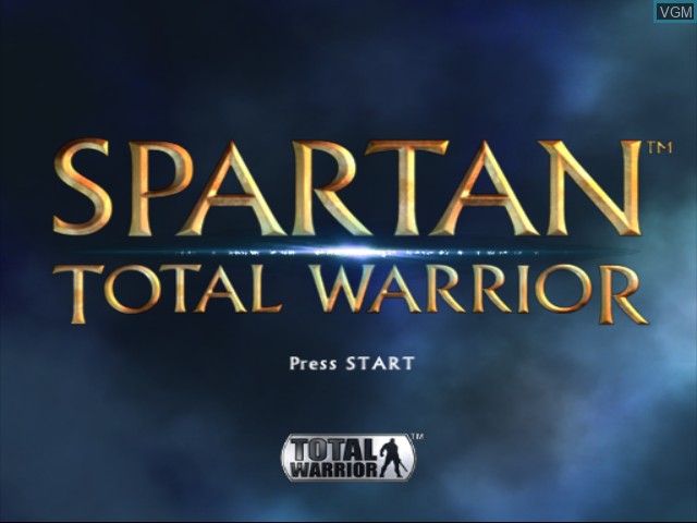 Title screen of the game Spartan - Total Warrior on Nintendo GameCube