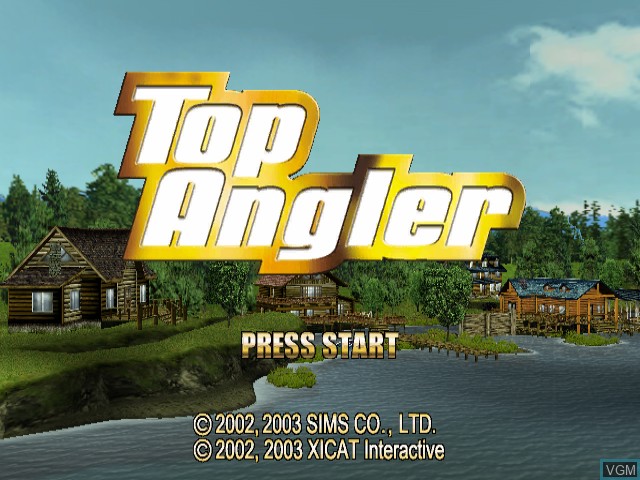Title screen of the game Top Angler on Nintendo GameCube