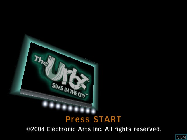 Title screen of the game Urbz, The - Sims in the City on Nintendo GameCube