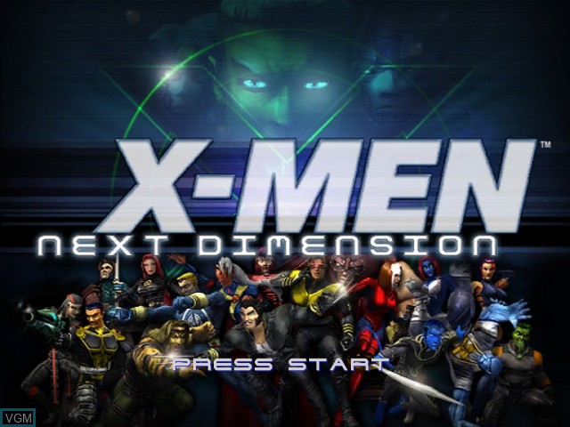 Title screen of the game X-Men - Next Dimension on Nintendo GameCube