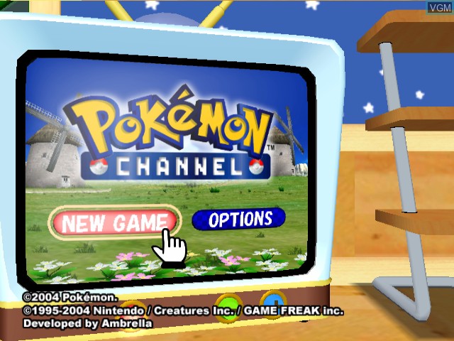 Title screen of the game Pokemon Channel on Nintendo GameCube