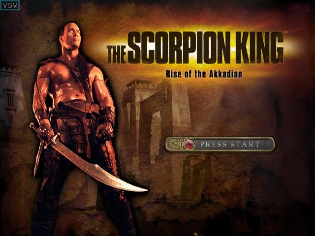 Title screen of the game Scorpion King, The - Rise of the Akkadian on Nintendo GameCube