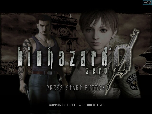 Title screen of the game BioHazard 0 on Nintendo GameCube