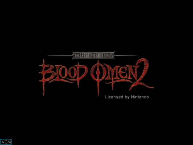 Title screen of the game Blood Omen 2 on Nintendo GameCube