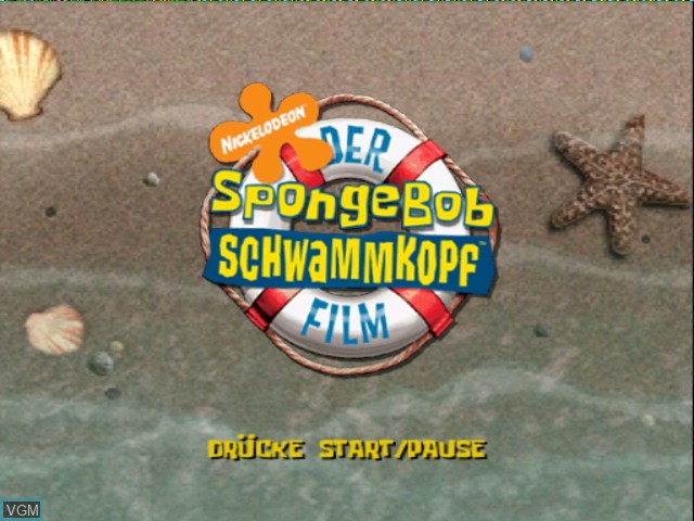 Title screen of the game SpongeBob Schwammkopf - Der Film on Nintendo GameCube