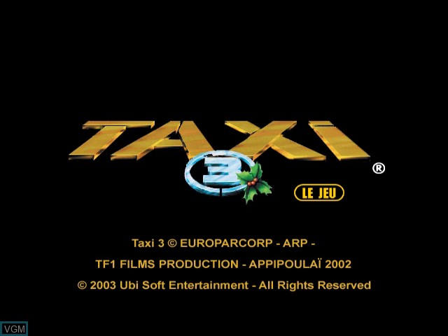 Title screen of the game Taxi 3 - Le Jeu on Nintendo GameCube