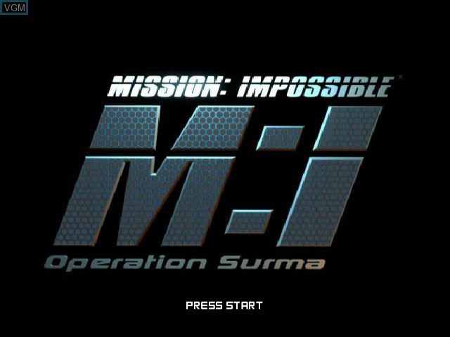 Title screen of the game Mission Impossible - Operation Surma on Nintendo GameCube