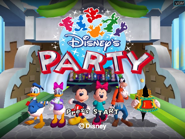 Title screen of the game Disney's Party on Nintendo GameCube