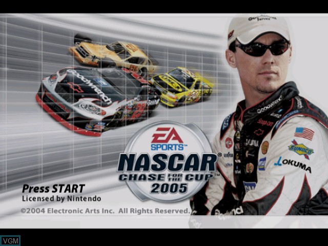 Title screen of the game NASCAR 2005 - Chase for the Cup on Nintendo GameCube