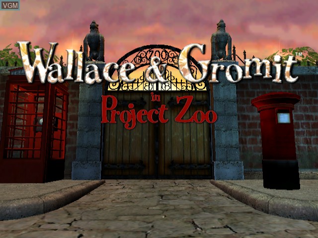 Title screen of the game Wallace & Gromit in Project Zoo on Nintendo GameCube