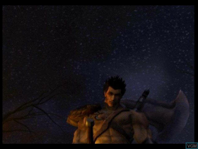 Title screen of the game Warrior Blade - Rastan vs. Barbarian on Nintendo GameCube