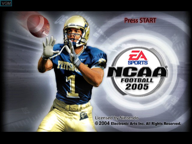 Title screen of the game NCAA Football 2005 on Nintendo GameCube