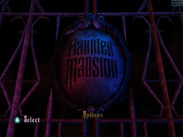 Title screen of the game Haunted Mansion, The on Nintendo GameCube