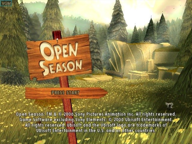 Title screen of the game Open Season on Nintendo GameCube