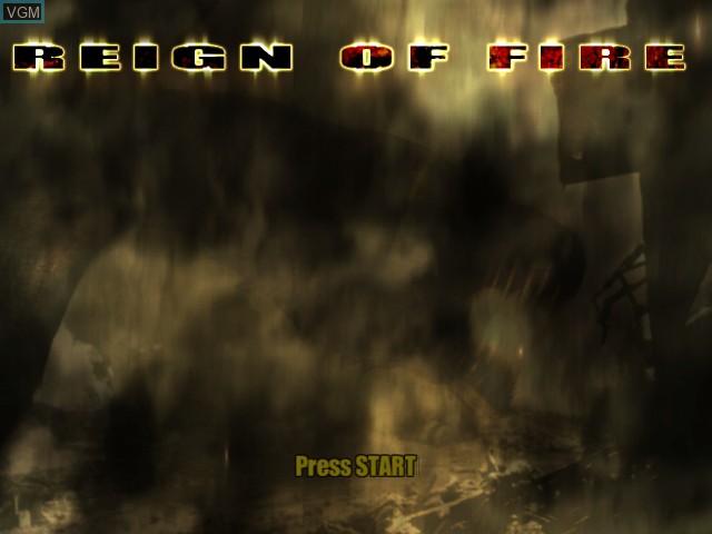 Title screen of the game Reign of Fire on Nintendo GameCube