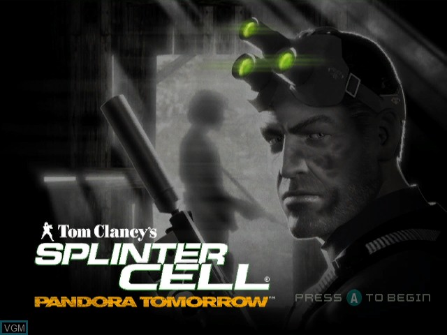 Title screen of the game Tom Clancy's Splinter Cell - Pandora Tomorrow on Nintendo GameCube