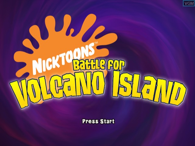 Title screen of the game Nicktoons - Battle for Volcano Island on Nintendo GameCube