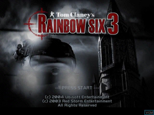 Title screen of the game Tom Clancy's Rainbow Six 3 on Nintendo GameCube