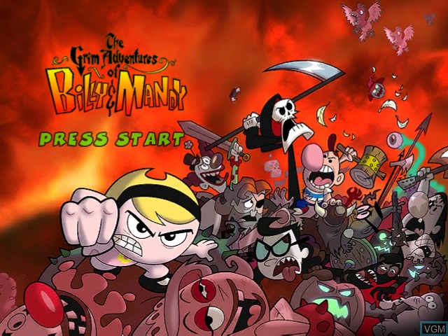 Title screen of the game Grim Adventures of Billy & Mandy, The on Nintendo GameCube