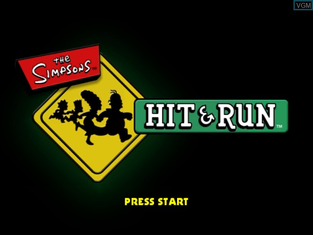 Title screen of the game Simpsons, The - Hit & Run on Nintendo GameCube