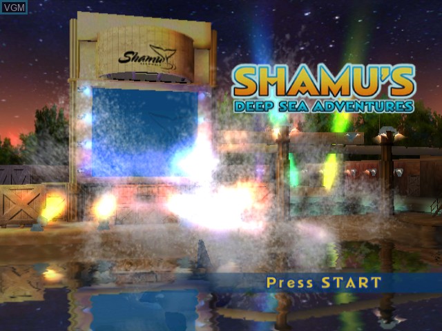 Title screen of the game SeaWorld Adventure Parks - Shamu's Deep Sea Adventures on Nintendo GameCube
