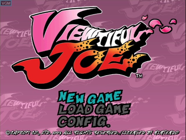Title screen of the game Viewtiful Joe on Nintendo GameCube