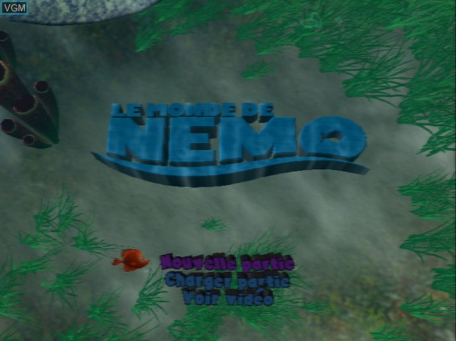 Title screen of the game Monde de Nemo, Le on Nintendo GameCube