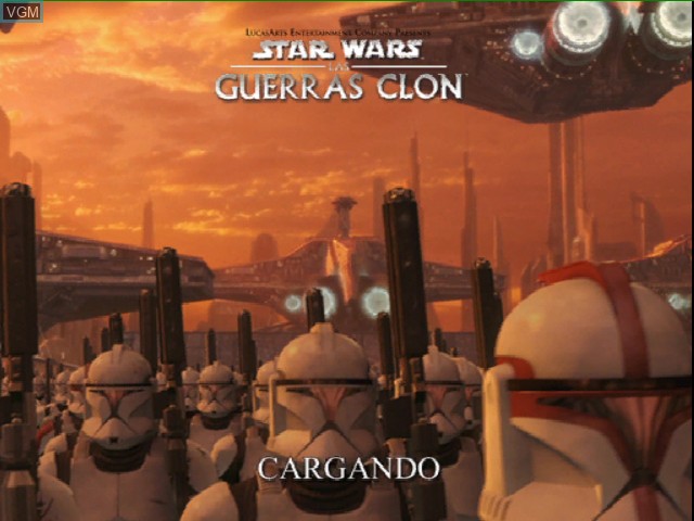 Title screen of the game Star Wars - Las Guerras Clon on Nintendo GameCube