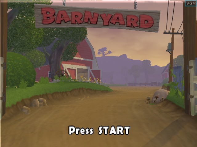 Title screen of the game Barnyard on Nintendo GameCube