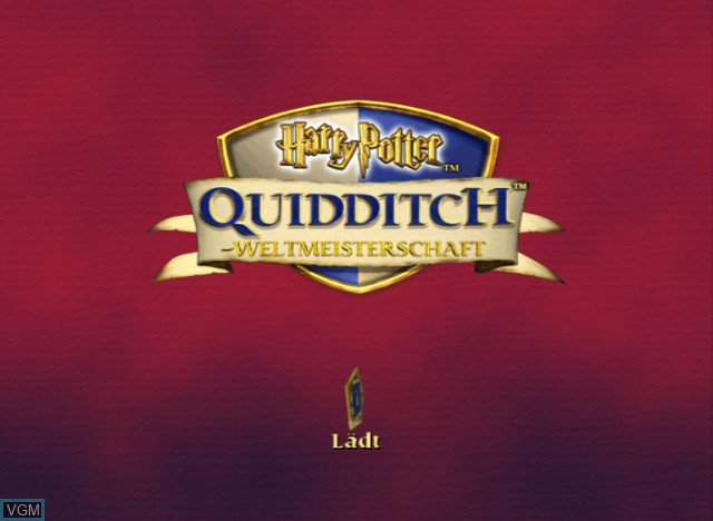 Title screen of the game Harry Potter - Quidditch-Weltmeisterschaft on Nintendo GameCube