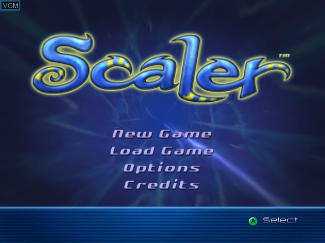 Menu screen of the game Scaler on Nintendo GameCube