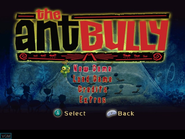 Menu screen of the game Ant Bully, The on Nintendo GameCube