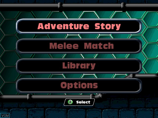Menu screen of the game TMNT - Mutant Melee on Nintendo GameCube