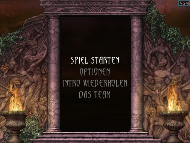 Menu screen of the game Blood Omen 2 on Nintendo GameCube
