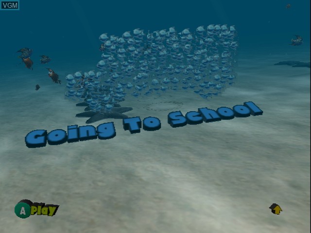 Menu screen of the game Finding Nemo on Nintendo GameCube