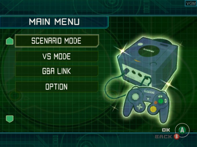 Menu screen of the game Medabots - Infinity on Nintendo GameCube