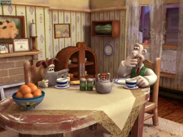 Menu screen of the game Wallace & Gromit in Project Zoo on Nintendo GameCube