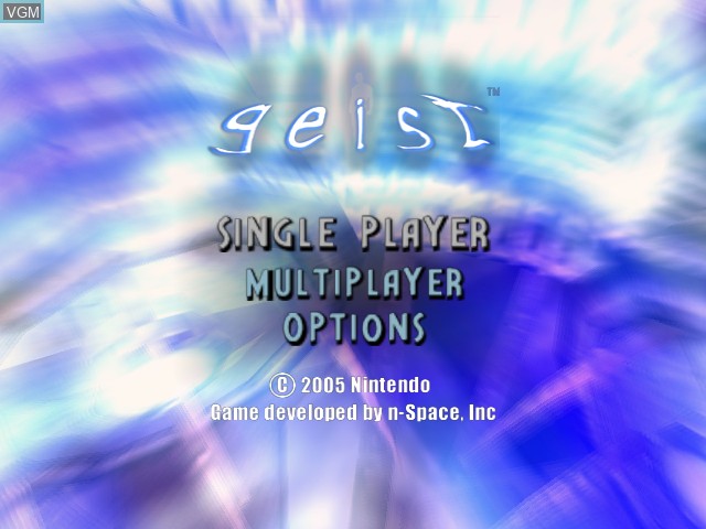 Menu screen of the game Geist on Nintendo GameCube