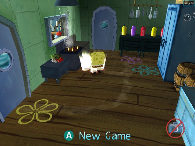 Menu screen of the game SpongeBob Squarepants - Revenge of the Flying Dutchman on Nintendo GameCube