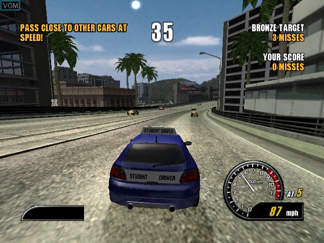 In-game screen of the game Burnout 2 - Point of Impact on Nintendo GameCube